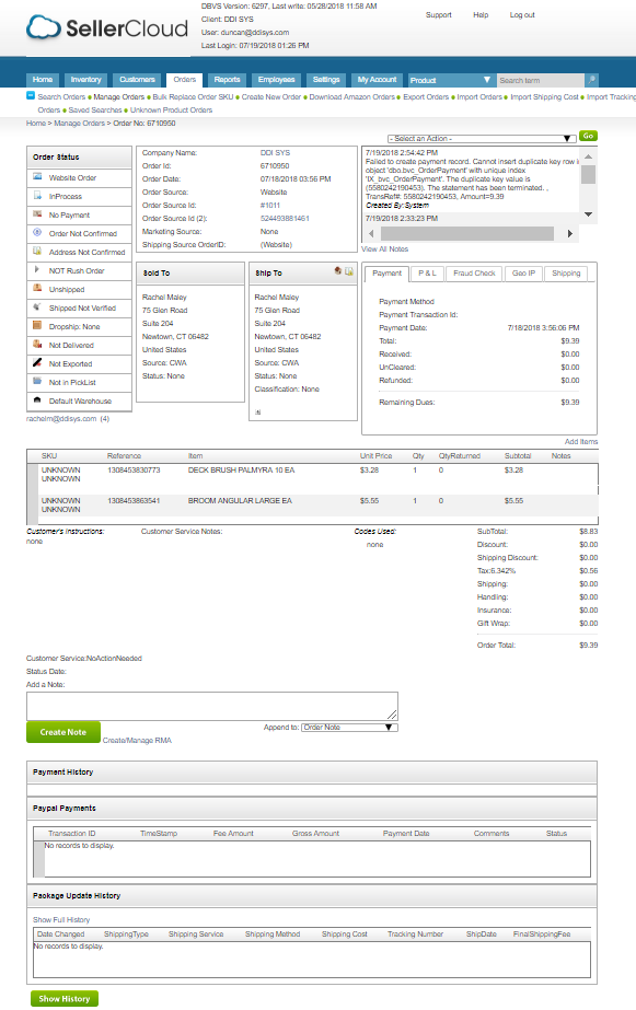 Sellercloud Order Workflow – DDI System